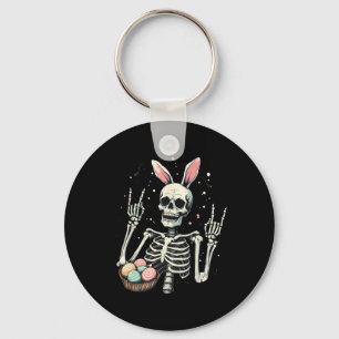 Easter Skeleton Bunny Rock Hand Rocker Boys Kids M Key Ring