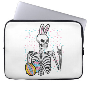 Easter Skeleton Bunny Rock Hand Rocker Boys Kids M Laptop Sleeve