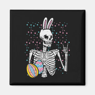 Easter Skeleton Bunny Rock Hand Rocker Boys Kids M Magnet
