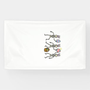 Easter Skeletons Dancing Eggs Funny Bones Men Wome Banner