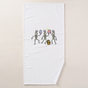 Easter Skeletons Dancing Eggs Funny Bones Men Wome Bath Towel