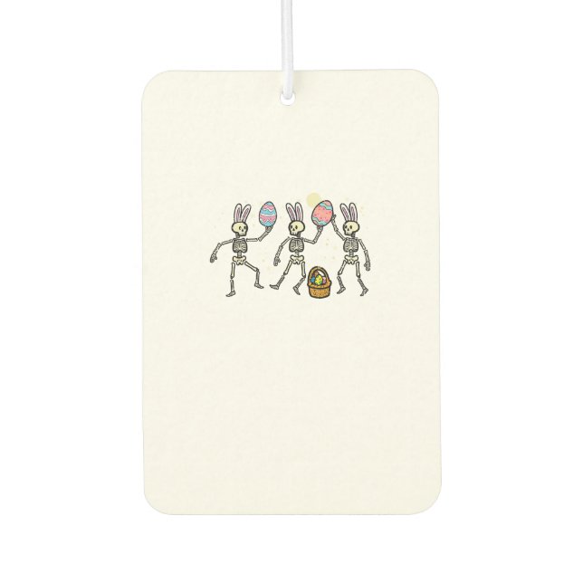 Easter Skeletons Dancing Eggs Funny Bones Men Wome Car Air Freshener (Front)