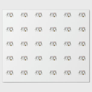 Easter Skeletons Dancing Eggs Funny Bones Men Wome Wrapping Paper