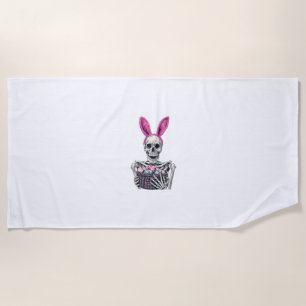 Easter Skull � Funny Bunny Skeleton Beach Towel