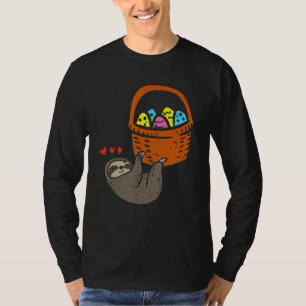 Easter Sloth Hanging Egg Basket Cute Animal Men Wo T-Shirt