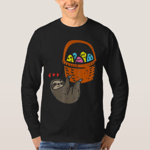Easter Sloth Hanging Egg Basket Cute Animal Men Wo T-Shirt
