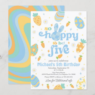 Easter So Hoppy to Be Five Boy Birthday Invitation