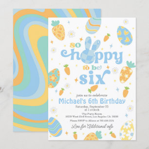 Easter So Hoppy to Be Six Boy Birthday Invitation