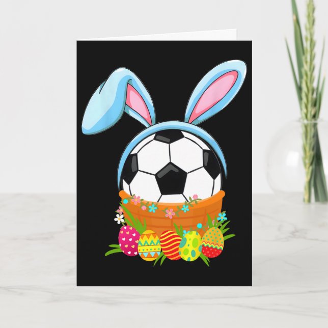 Easter Soccer Ball Easter Day Funny Easter Bunny S Card (Front)