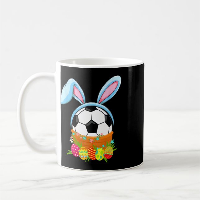 Easter Soccer Ball Easter Day Funny Easter Bunny S Coffee Mug (Left)