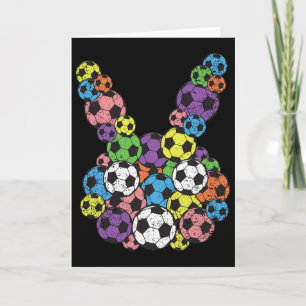 Easter Soccer Lover Bunny Head Ll Egg Hunting Spri Card