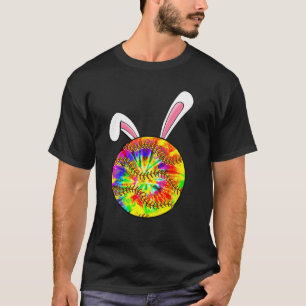 Easter Softball Bunny Rabbit Ears For Mom Kids Boy T-Shirt