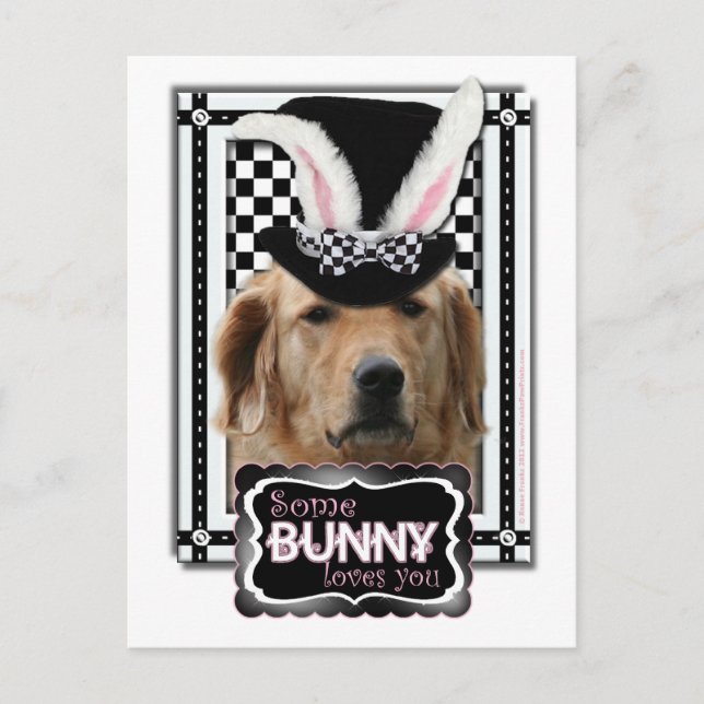 Easter - Some Bunny Loves You - Golden Retriever Holiday Postcard (Front)