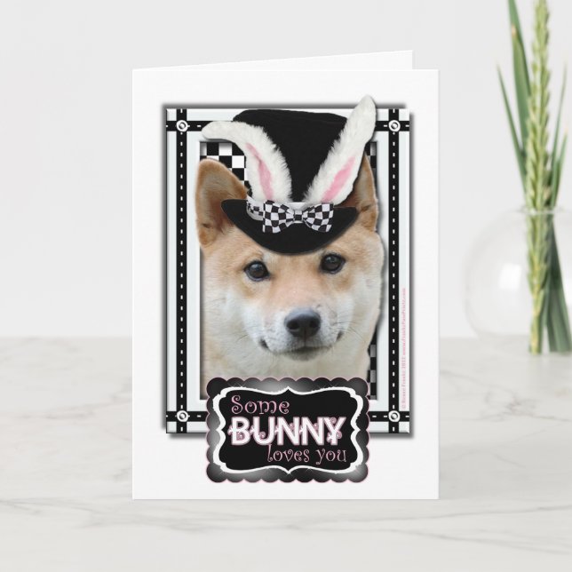 Easter - Some Bunny Loves You - Shiba Inu Holiday Card (Front)
