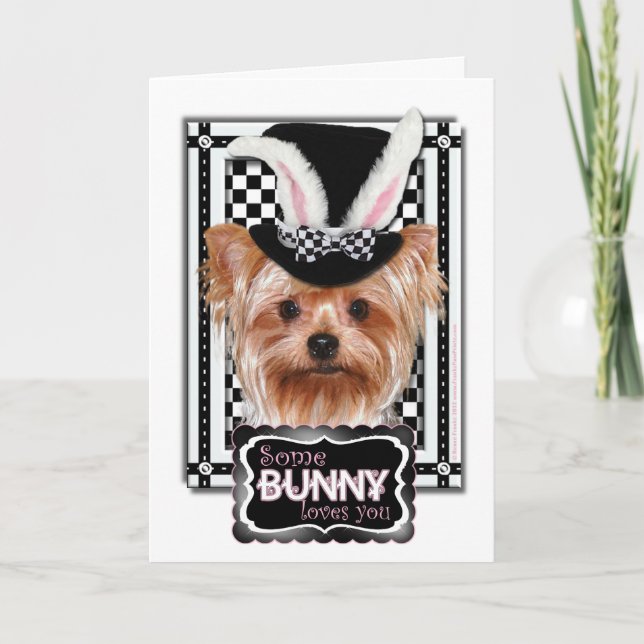 Easter - Some Bunny Loves You - Yorkie Holiday Card (Front)