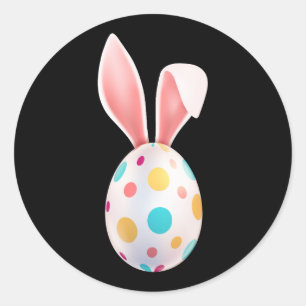 " EASTER" SPECKLED EGG & BUNNY EARS  CLASSIC ROUND CLASSIC ROUND STICKER