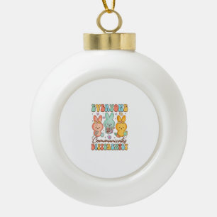 Easter Speech Therapy SLP Everyone Communicates Di Ceramic Ball Christmas Ornament