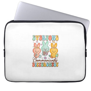 Easter Speech Therapy SLP Everyone Communicates Di Laptop Sleeve