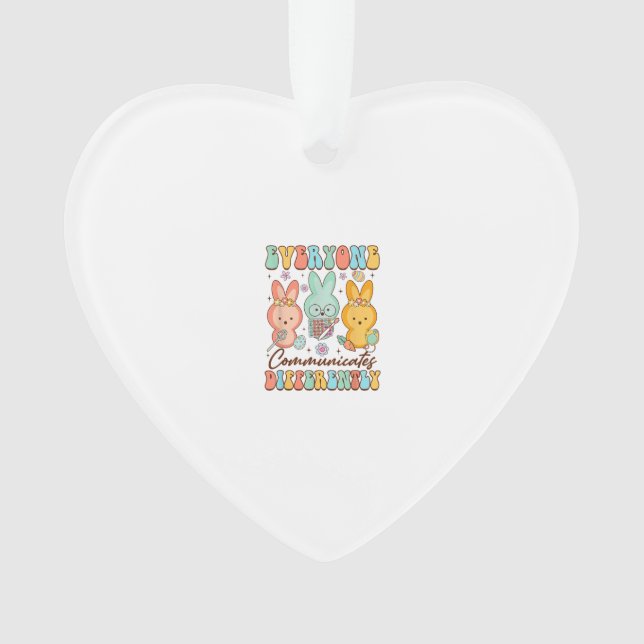 Easter Speech Therapy SLP Everyone Communicates Di Ornament (Front)