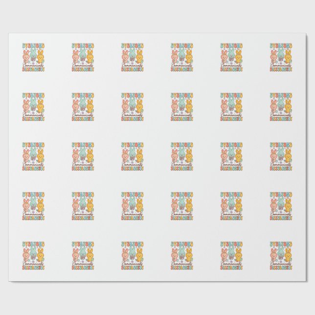 Easter Speech Therapy SLP Everyone Communicates Di Wrapping Paper (Flat)