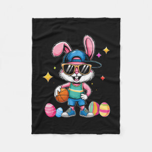 Easter Sport Happy Easter Bunny Playing Sketll Kid Fleece Blanket