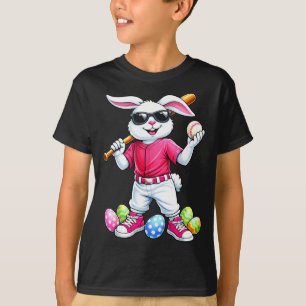 Easter Sport Happy Easter Day Bunny Playing Baseba T-Shirt