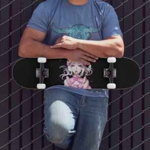 Easter/spring Anime girl Skateboard