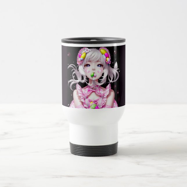 Easter/spring Anime girl  Travel Mug (Center)