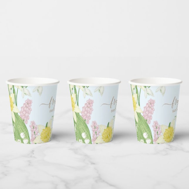 Easter Spring Blooms Floral Baby Shower Paper Cups (Multi)
