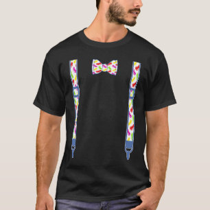 Easter Spring Bow tie suspenders pastel Jelly bean T-Shirt