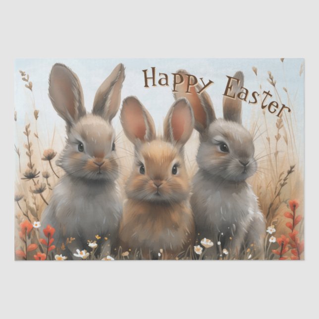 Easter Spring Bunny Tissue Paper (Front)