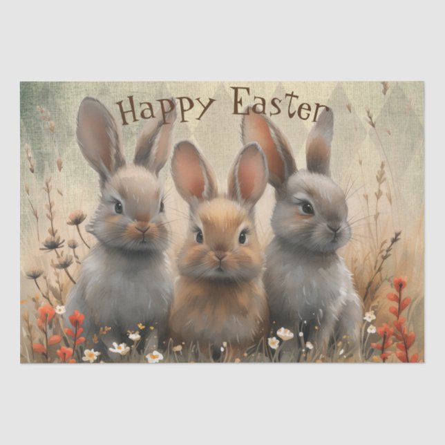 Easter Spring Bunny Tissue Paper (Front)