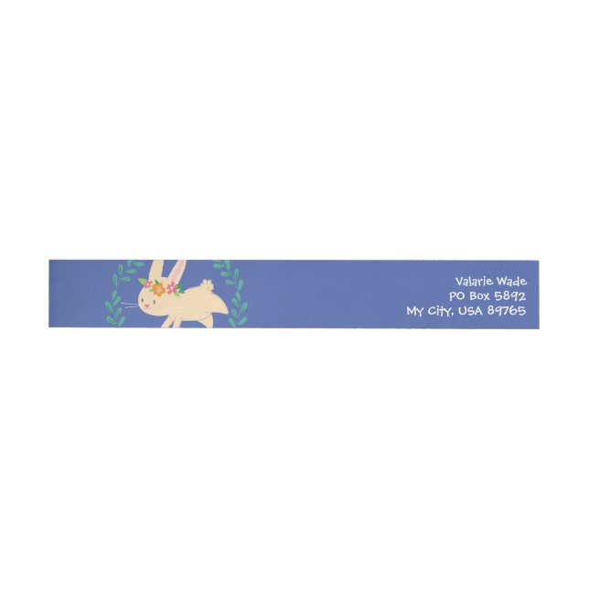 Easter Spring Bunny Wrap Around Address Label (Individual)