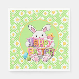 Easter Spring Daisy Bunny  Napkin
