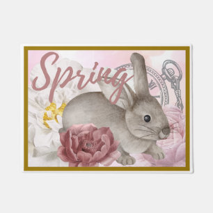 Easter Spring Floral Pink Doormat