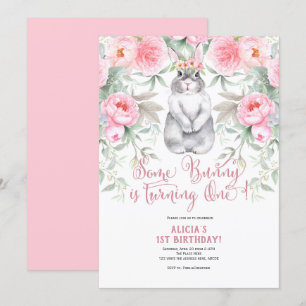 Easter, Spring, Girl 1st Invite, Some Bunny is One Invitation