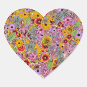 Easter Spring Love Pretty Colourful Flowers Bloom Heart Sticker