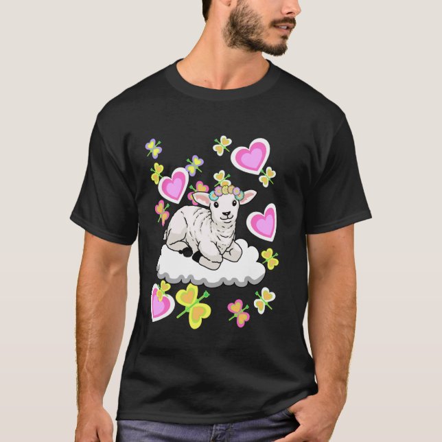 Easter Spring Sheep Sheep Lamb Cloud Children Chil T-Shirt (Front)