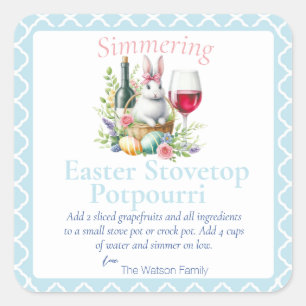 Easter Spring Stovetop Potpourri Square Sticker