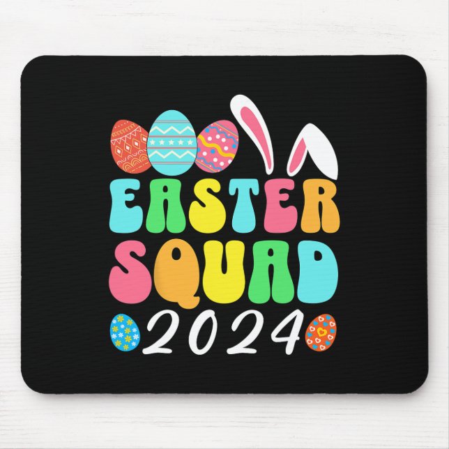Easter Squad 2024 Bunny Egg Hunt Matching Group Ea Mouse Mat (Front)