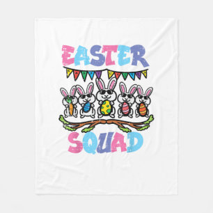 Easter Squad Bunnies Family Matching Men Women Kid Fleece Blanket