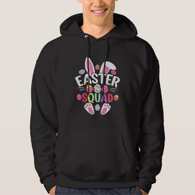 Easter Squad Bunny Ear Eggs Hunting Family Matchin Hoodie (Front)