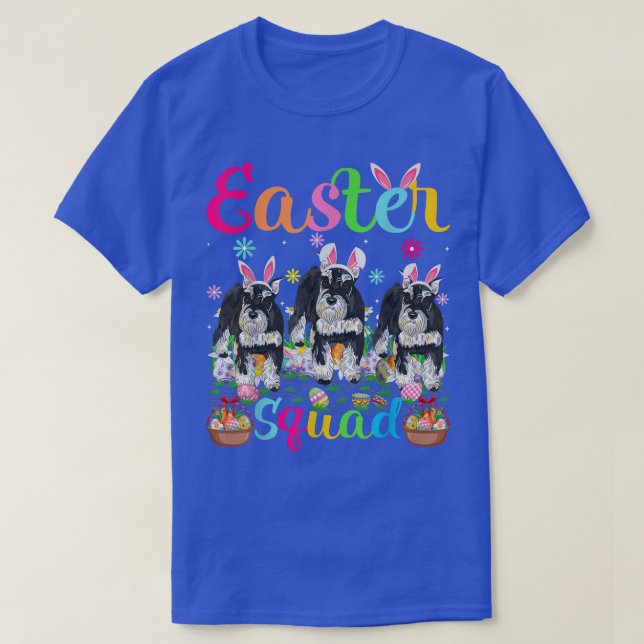 Easter Squad Bunny Ear Miniature Schnauzer Dog Hap T-Shirt (Design Front)