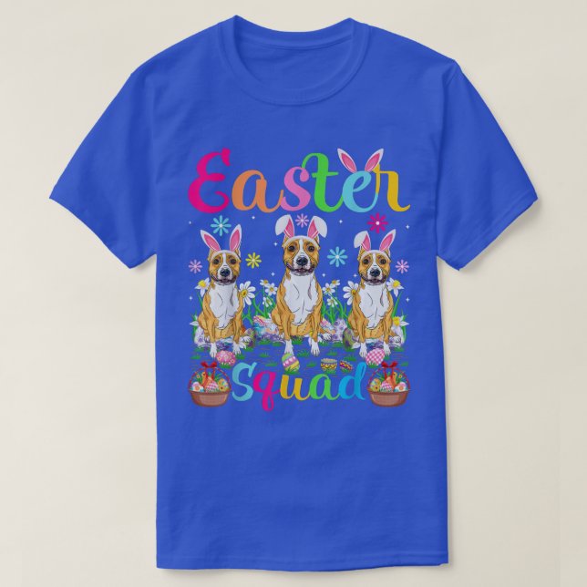 Easter Squad Bunny Ear Staffordshire Bull Terrier  T-Shirt (Design Front)