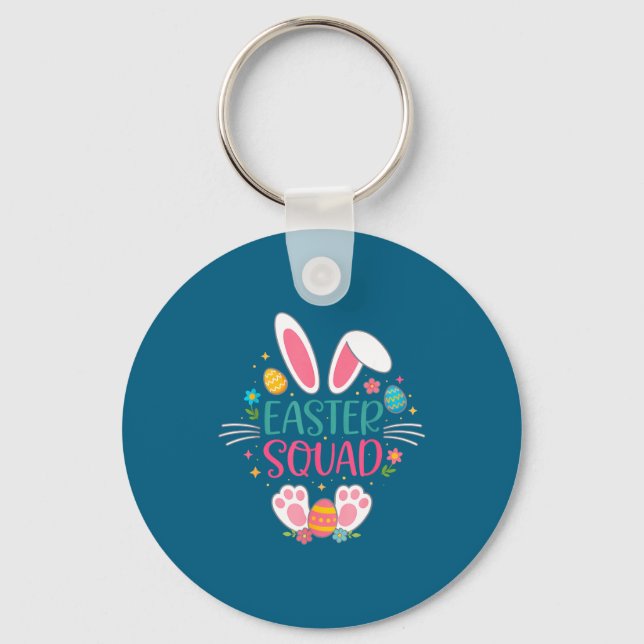 Easter Squad Bunny Ears Eggs Easter Key Ring (Front)