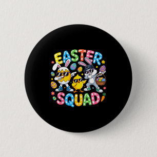 Easter squad bunny egg chick crew matching men 6 cm round badge