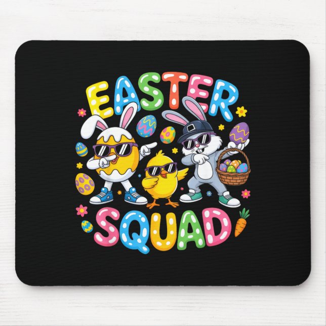 Easter squad bunny egg chick crew matching men mouse mat (Front)