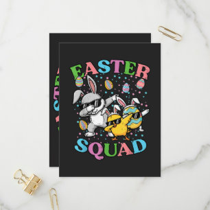Easter Squad Bunny Egg Chick Dab Crew Matching Invitation Postcard