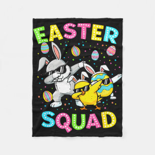 Easter squad bunny egg chick dab crew matching men fleece blanket