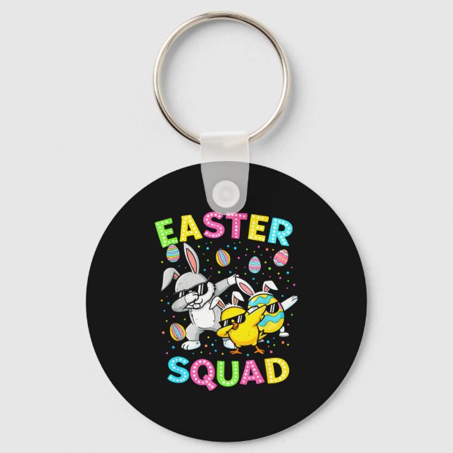 Easter squad bunny egg chick dab crew matching men key ring (Front)